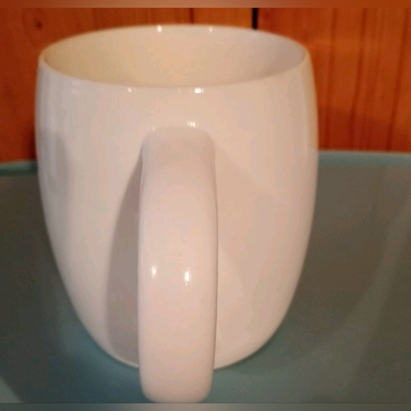Starbucks Solid White With Black Logo Est 1971 Barrel Coffee Mug 14 Oz Cup 2008 - Picture 4 of 6